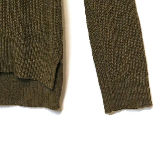 Madewell Olive Green Crew Neck Pullover Sweater Ribbed Knit Cozy Classic XS - Picture 5 of 14